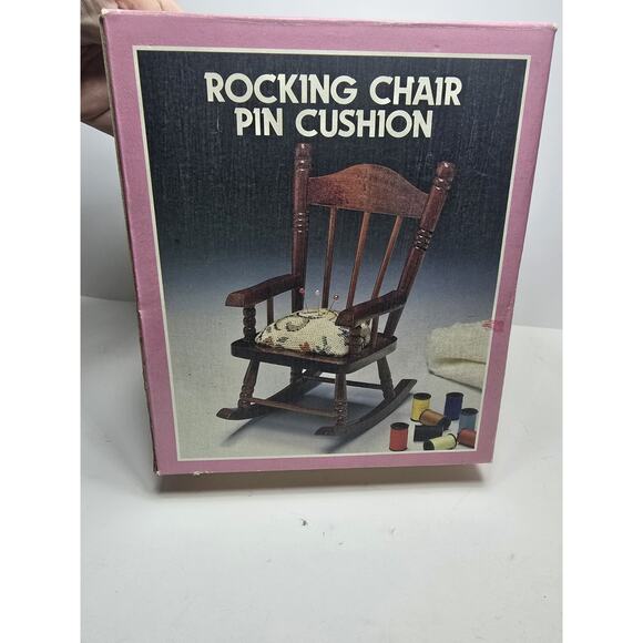 Vintage Rocking Chair Tapestry Pin Cushion 8.25” Tall - Picture 1 of 5